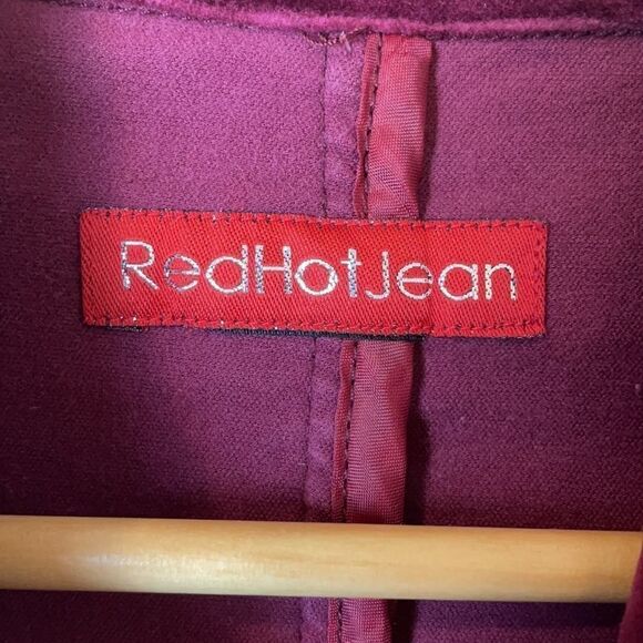 RedHotJean velvet jacket dark raspberry blazer - Picture 2 of 16
